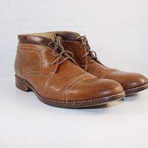 Vintage Johnston & Murphy Leather Cap Toe Lace-Up Boots | Men’s Size 11